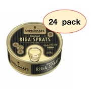 Riga Diplomats Smoked Sprats in Oil Can 240g / Pack of 24