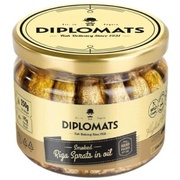 Diplomats Smoked Riga Sprats in Oil 250g / Glass Jar