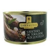 Larnaudie Sausage with Lentils Tin 1280g / Saucisses de Toulouse aux Lentilles
