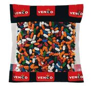 Venco Dutch Licorice Coloured Torpedos Kleuren Drop Bag 1kg