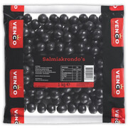 Venco Dutch Licorice Salmiak Balls Salmiak Rondo's Box 6kg (6x1kg)