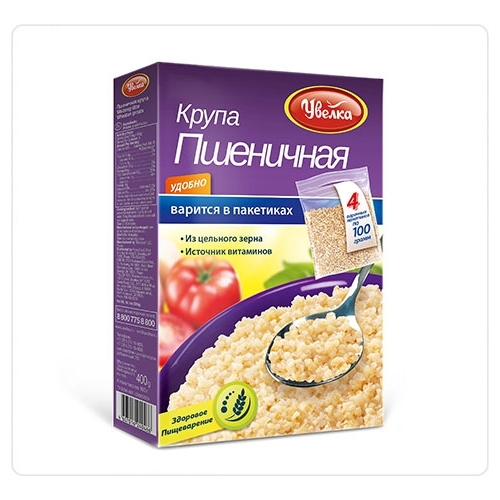 Uvelka Groats Boil-in-Bag Wheat 400g