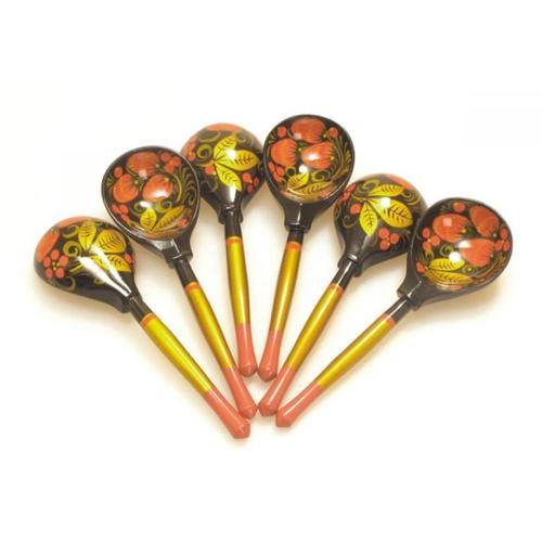 Russian Wooden Spoon Khokhloma Small