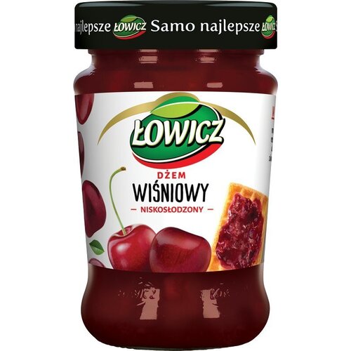 Lowicz Jam Sour Cherry Low Sugar 280g / Dzem Wisniowy Niskoslodzony