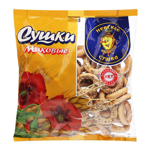Nevskaya Sushka Crisp Bread Rings with Poppyseeds 275g