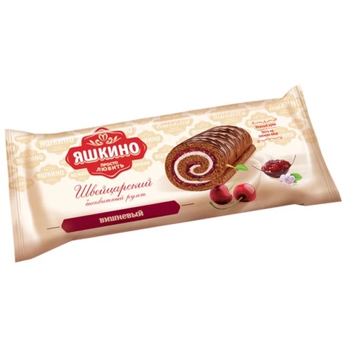 Yashkino Swiss Pastry Roll w/Cream Cherry Filling 200g