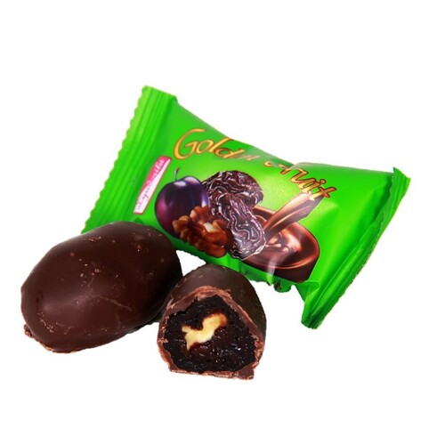 Golden Fruit Candy Prune w/Walnut in Chocolate Loose 250g