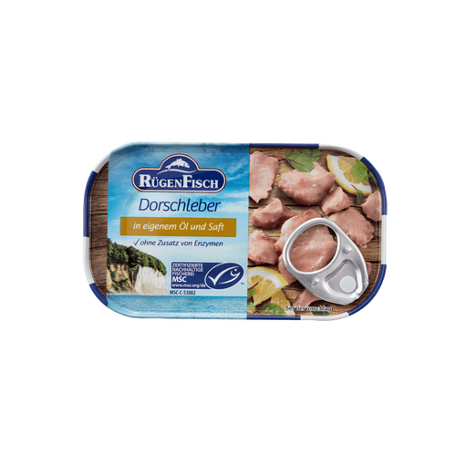 Rugen Cod Liver Natural in Oil Canned 120g / Pack of 12
