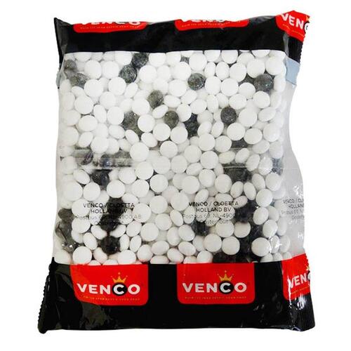 Venco Licorice Black & White Bag 1kg / Zwart Witjes