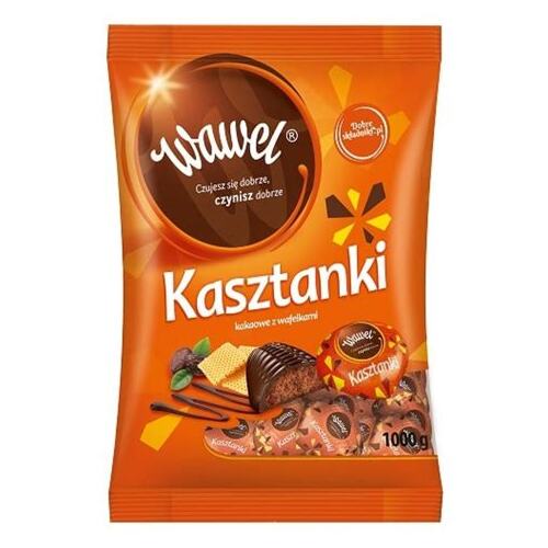 Wawel Chocolate Candy Cocoa with Wafer Bag 1kg / Kasztanki
