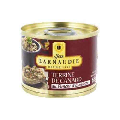 Jean Larnaudie Duck Pate w/Espelette Pepper Tin 65g / Terrine de Canard
