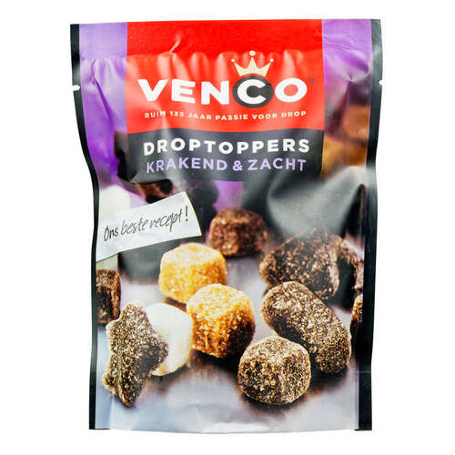 Venco Dutch Licorice Crunchy & Soft 205g / Droptoppers Kraken & Zacht