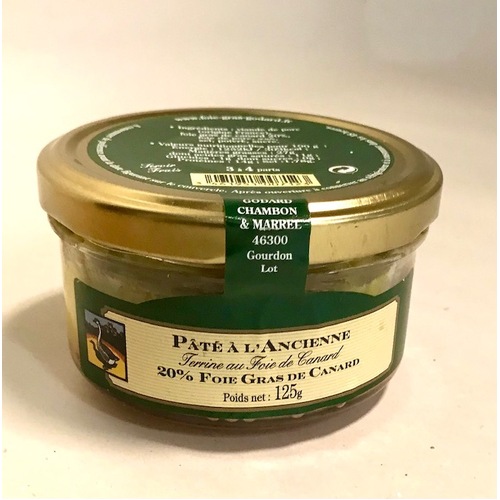 Godard Pate 20% Foie Gras Jar 125g / Pate a l'Ancienne