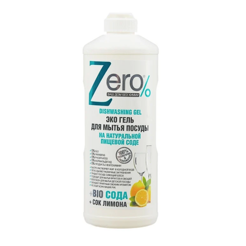 Zero Dishwashing Eco Gel With Baking Soda & Lemon 500ml