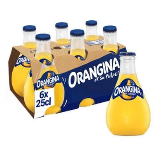 Orangina Citrus Beverage Original Bottle 250ml / All Natural / 6 Pack
