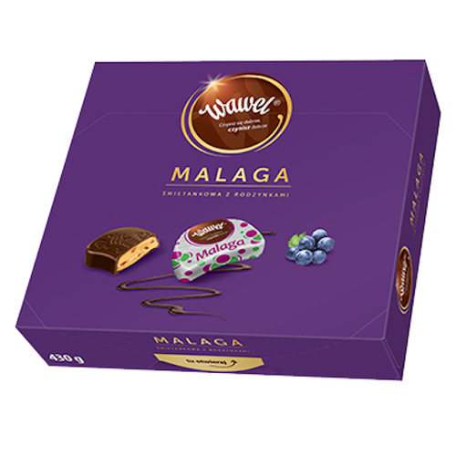 Wawel Chocolate Candy Cream & Raisins Gift Box 430g / Malaga