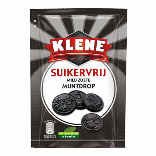 Klene Licorice Coins SUGAR FREE 100g / Suikervskij Mild Zoete Muntdrop