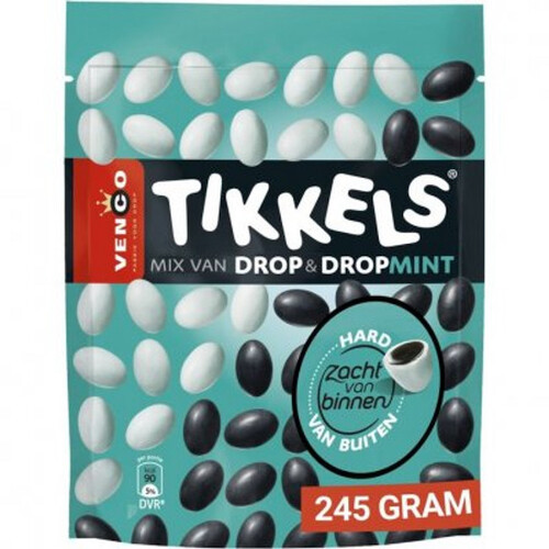 Venco Dutch Licorice Tikkels Bag 245g / Drop & Dropmint Hard Zoet