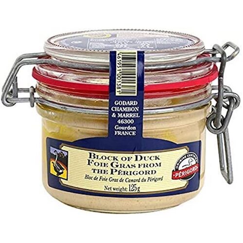 Godard Block of Duck Foie Gras From Perigord Jar 125g