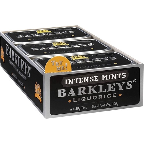 Tuttle & Co Barkleys Mints Tastefully Intense Liquorice 50g / Pack of 6