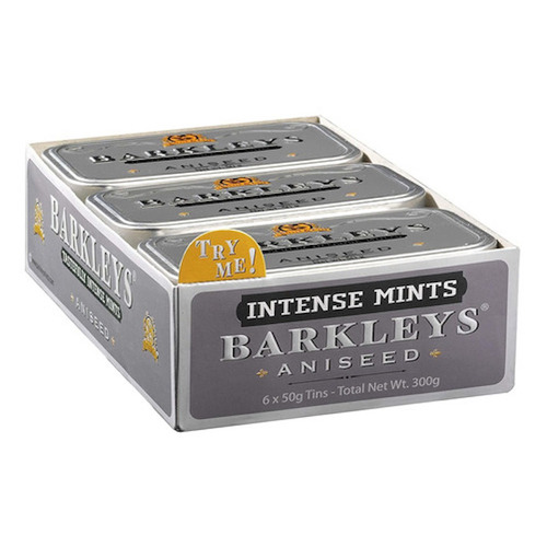 Tuttle & Co Barkleys Mints Tastefully Intense Aniseed 50g / Pack of 6