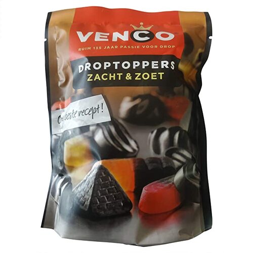 Venco Dutch Licorice Soft & Sweet 215g / Droptoppers Zacht & Zoet