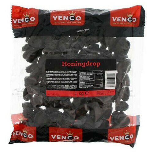 Venco Dutch Licorice Honey Loose Bag 1kg / Honingdrop