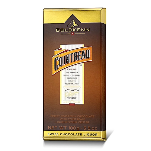 Goldkenn Swiss Chocolate Bar Milk w/Cointreau 100g
