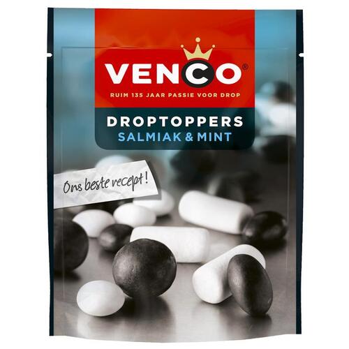 Venco Dutch Licorice Salmiak & Mint 215g / Droptoppers