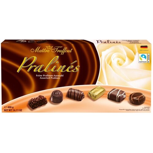 Maitre Truffout Chocolate Pralines Assorted Gift Box 400g
