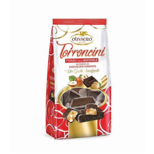 Oliviero Mini Hard Chocolate Hazelnut & Chocolate Nougat Bag 200g / Torroncini