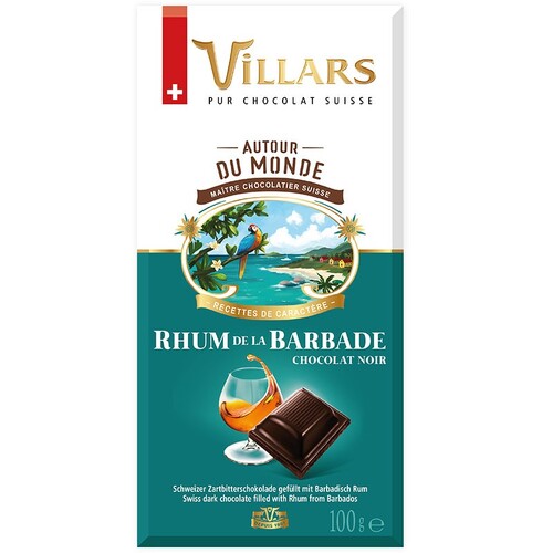Villars Chocolate Bar Dark w/Barbados Rum 100g