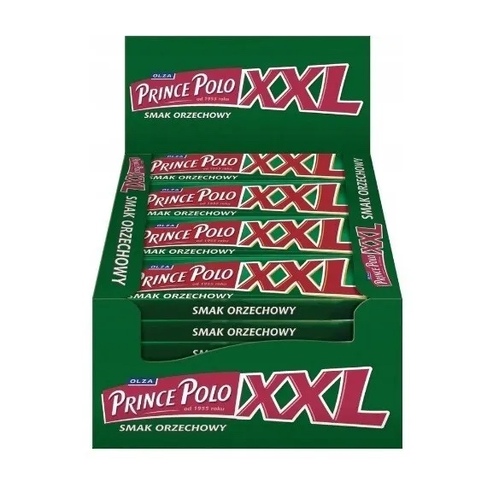 Olza Prince Polo Glazed Crispy Wafers XXL Hazelnut 50g / Box of 28