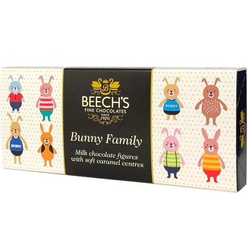 Beech's Chocolates Milk Bunny Family w/Caramel Centre Gift Box 100g
