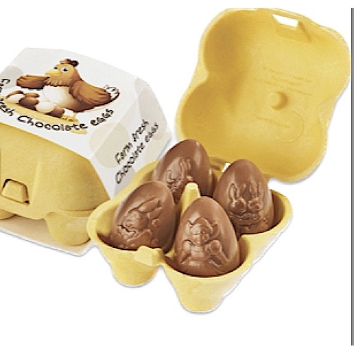 ICKX Chocolate Milk Egg Carton w/Hollow 4 Eggs Pack 80g