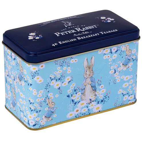 New English Teas English Breakfast Tin 40tb 80g / Beatrix Potter Peter Rabbit Daisies