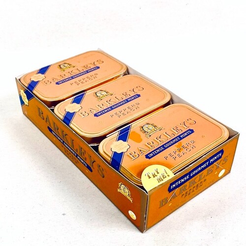 Tuttle & Co Barkleys Mints Intense Gourmet Pepper & Peach 50g / Pack of 6