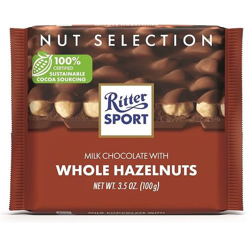 Ritter Sport Chocolate Bar Whole Hazelnut Milk 100g