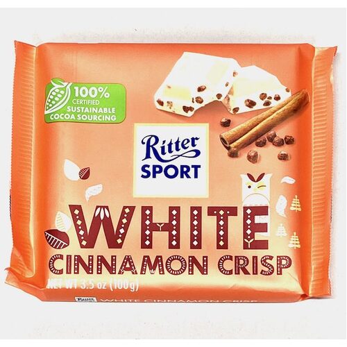 Ritter Sport Chocolate Bar White Cinnamon Crisp 100g