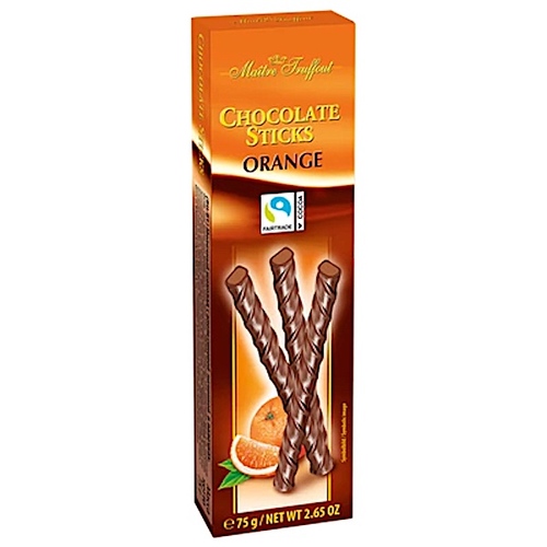 Maitre Truffout Sticks Milk Chocolate Orange Box 75g