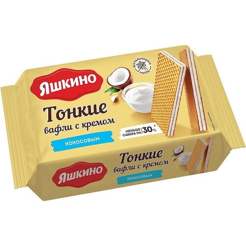 Yashkino Wafers Thin w/Coconut Cream 144g