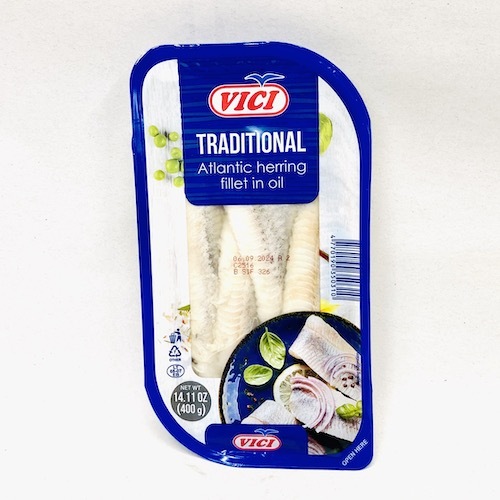 Vici Herring Fillet In Oil Atlantic Traditional Tray 400g