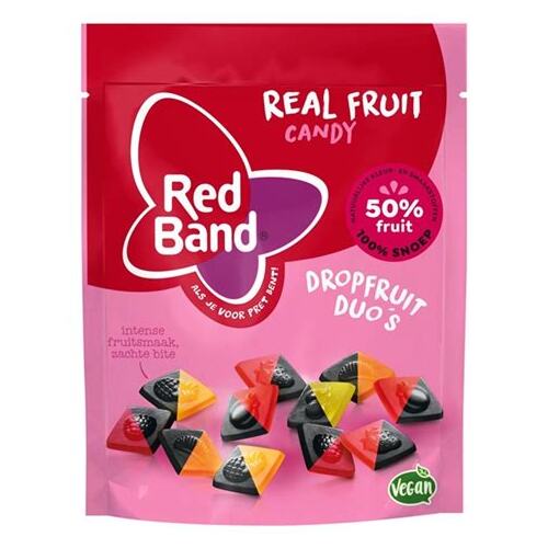 Red Band Licorice & Fruit Gums 190g / Drop Fruit Duos