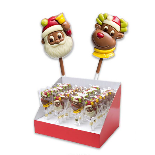 MartiChoc Chocolate Lollipop Santa or Raindeer Face 20g