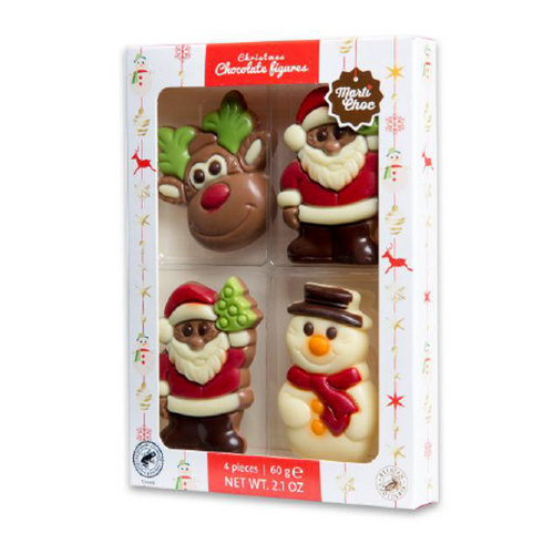 MartiChoc Chocolates Snowman Santas Reindeer 4pcs Gift Box 60g