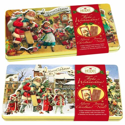 Heidel Chocolate Bars Milk Fancy Box Tin 120g / Christmas Nostalgia