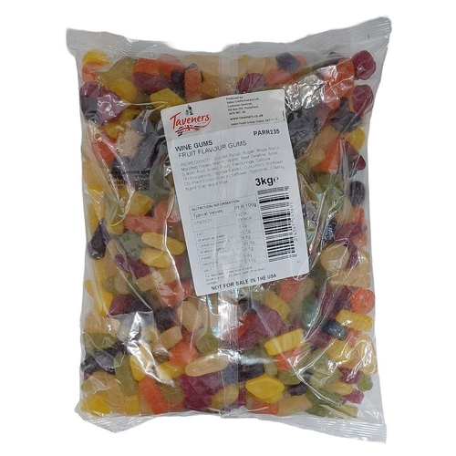 Taveners Wine Gums Bag 3kg / Weingummi