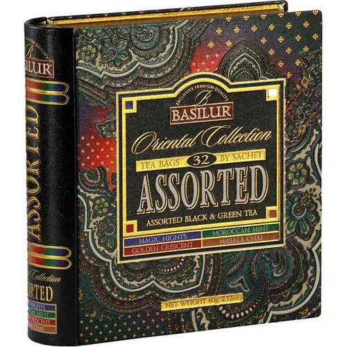 Basilur Assorted Oriental Teas Collection Metal Tin  32 Sachets