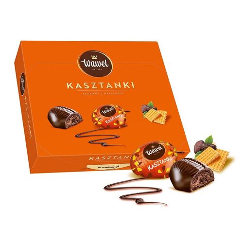 Wawel Chocolate Candy Cocoa with Wafer Gift Box 330g / Kasztanki