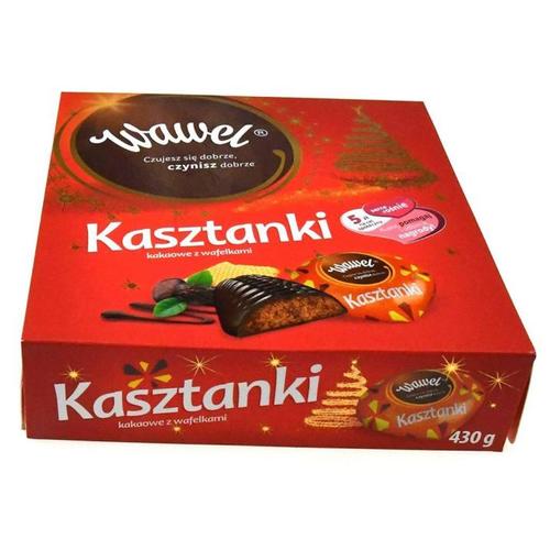 Wawel Chocolate Candy Cocoa with Wafer Gift Box 330g / Kasztanki
